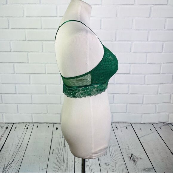 10/$25🦋 Gilligan & O'Malley Green Lace Y-Back Front Close Bralette - Size XS - Picture 9 of 16